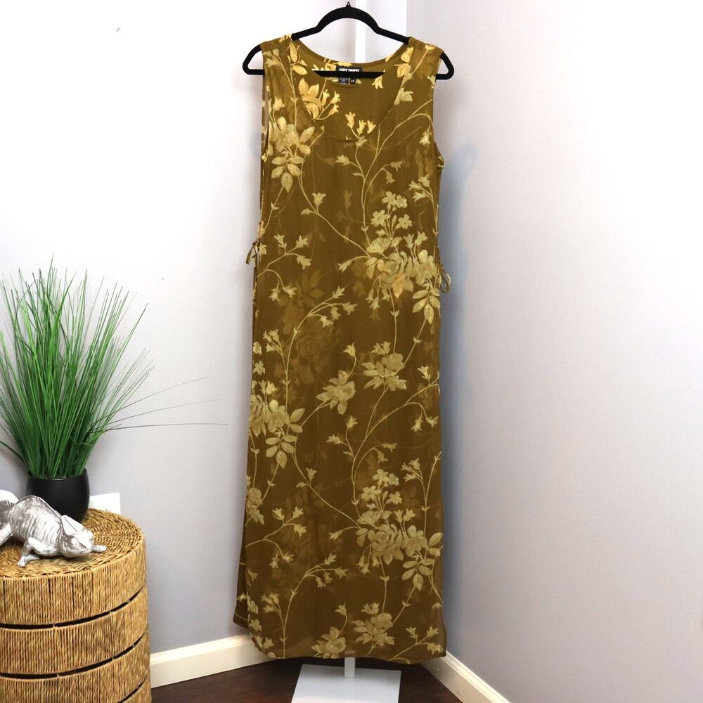 Vintage Saint‎ Tropez West 2-Piece Sheer Overlay Maxi Dress Size 14
